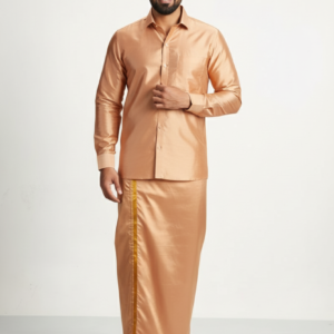 Art Silk Copper Shirt and Dhoti