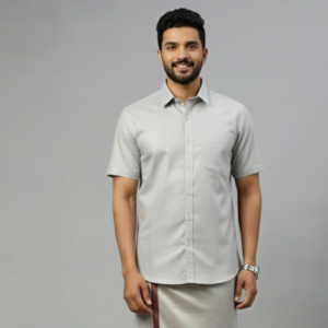 Tissue Wine  Shirt and Dhoti