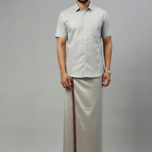 Tissue Wine  Shirt and Dhoti
