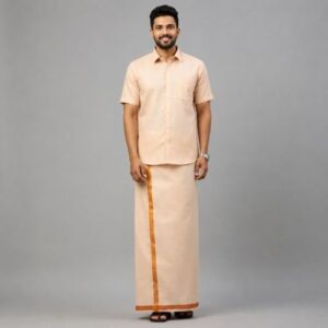 Tissue Gold Shirt and Dhoti