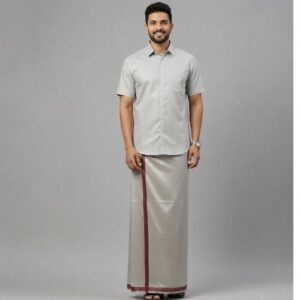 Wine  Shirt and Dhoti