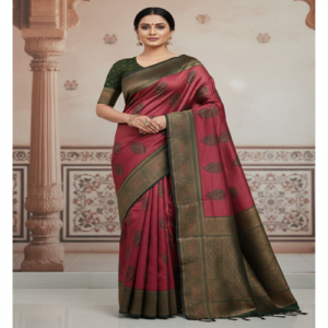 Maroon Art Silk Saree